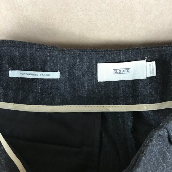 CLOSED Charcoal Stripe MAWSON Wool Blend High Waist Trousers Size 28 - Picture 7 of 10